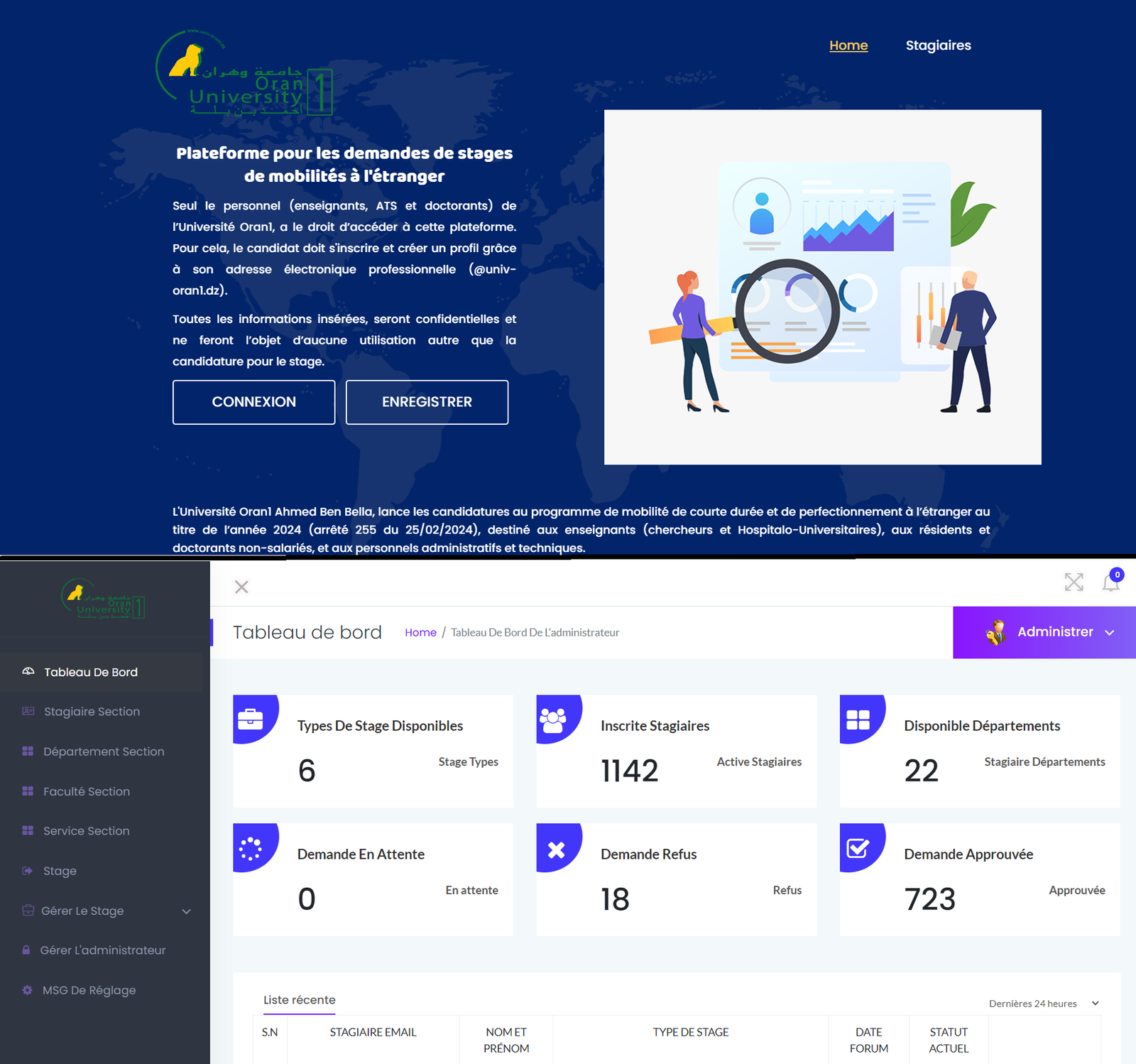 Online Registration Platform for Short-Term Internships